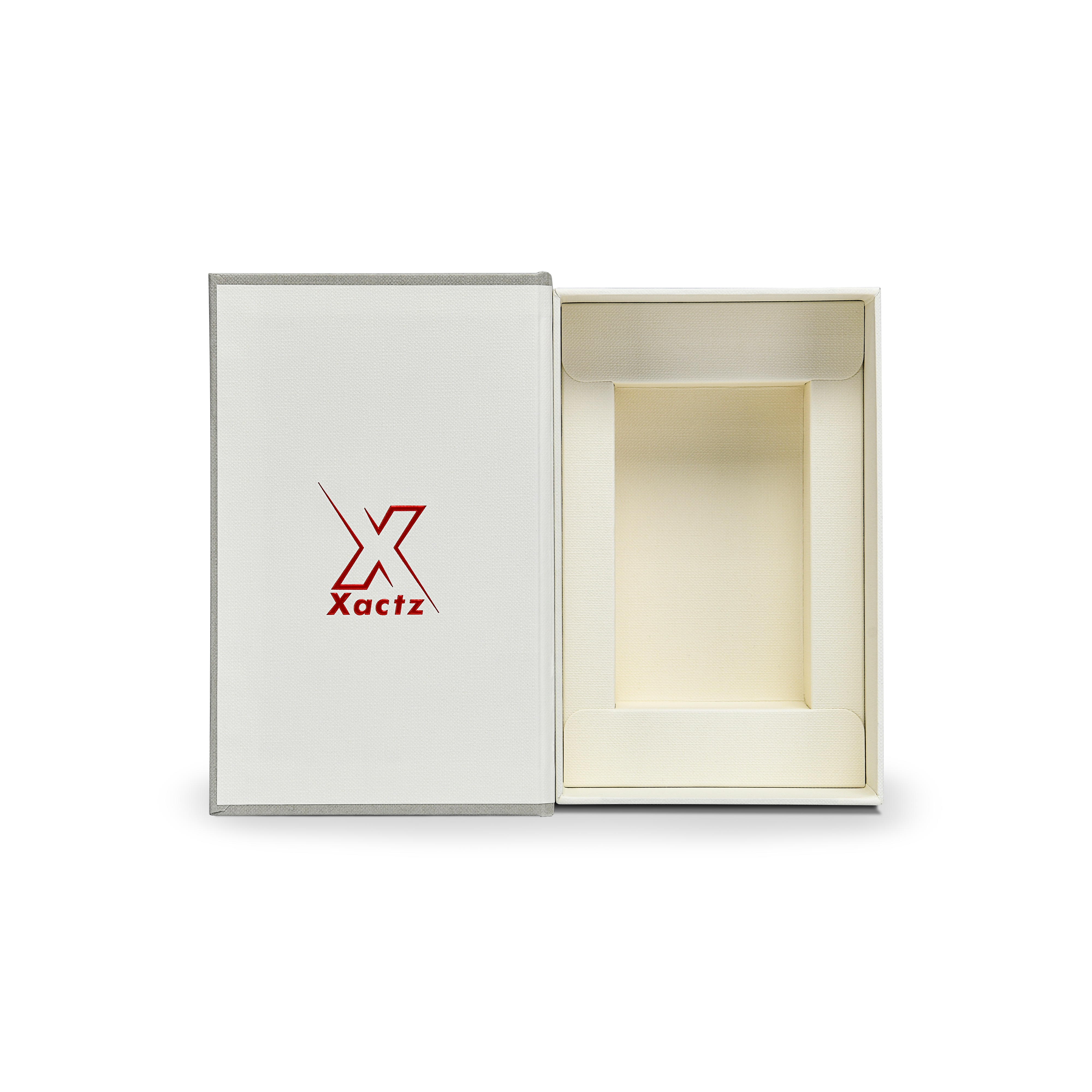 Sage Green Cream Embossed Red Gold Foil Book-Shaped Luxury Gift Box with Elegant Lotus Texture and Rectangular Inner Tray