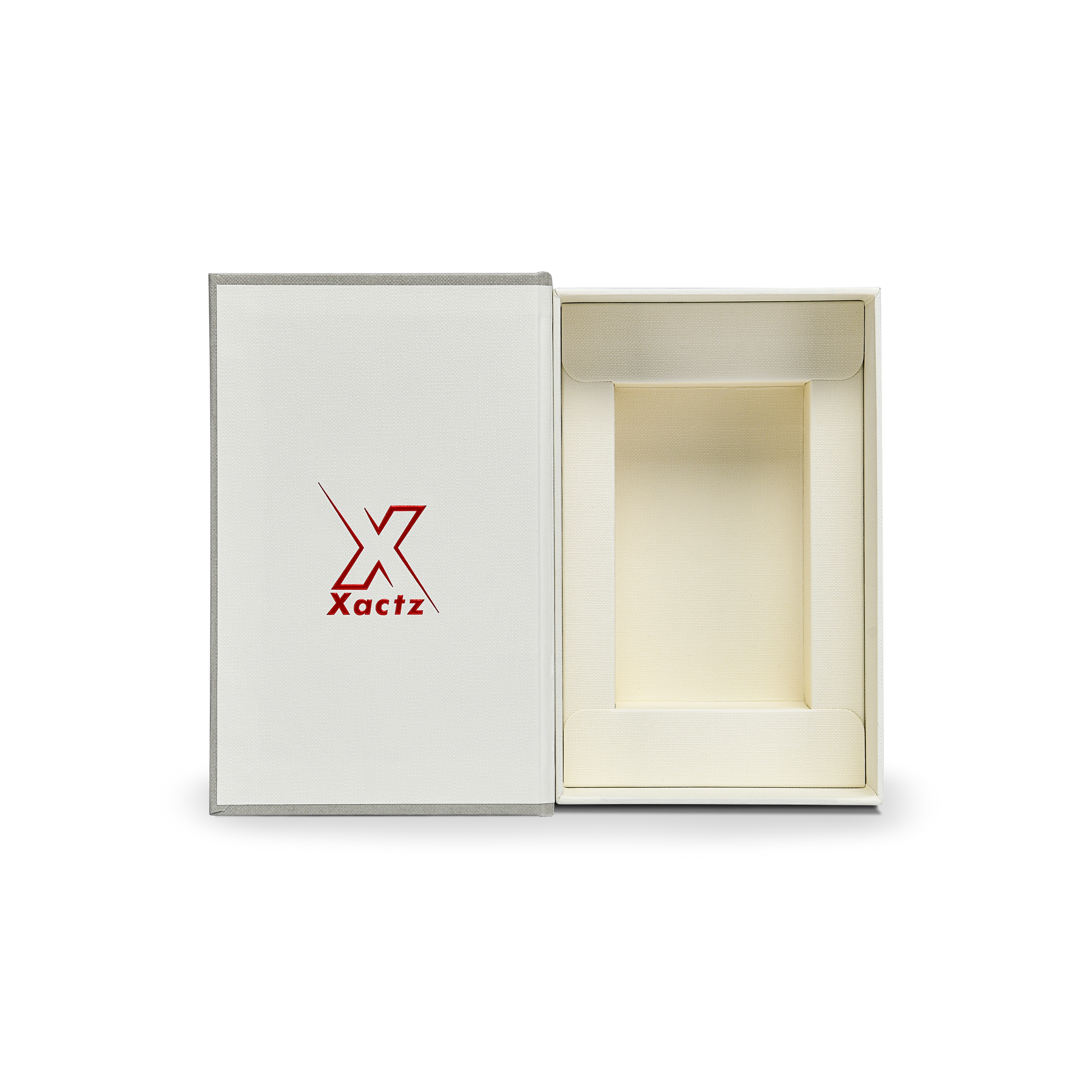 Sage Green Cream Embossed Red Gold Foil Book-Shaped Luxury Gift Box with Elegant Lotus Texture and Rectangular Inner Tray