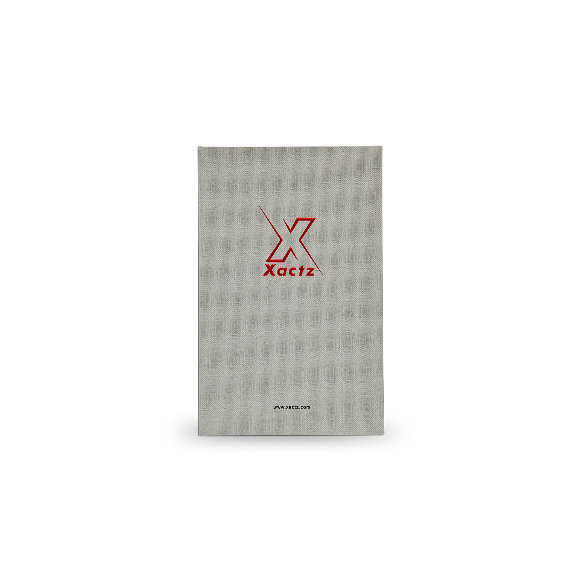 Sage Grey White Embossed Red Gold Foil Book-Shaped Luxury Gift Box with Elegant Lotus Texture and Black EVA Inner Tray