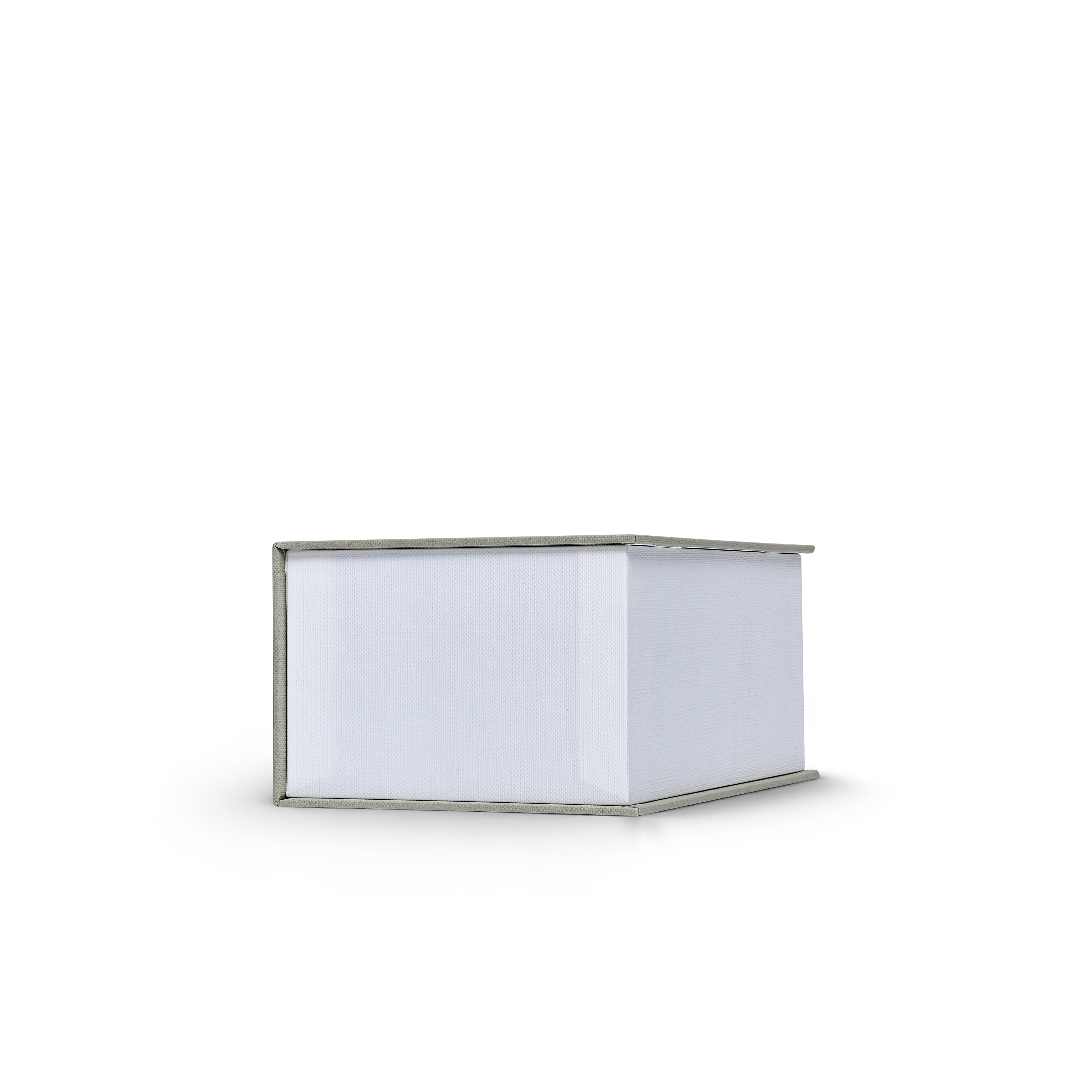 Sage Grey White Embossed Red Gold Foil Book-Shaped Luxury Gift Box with Elegant Lotus Texture and Rectangular Inner Tray