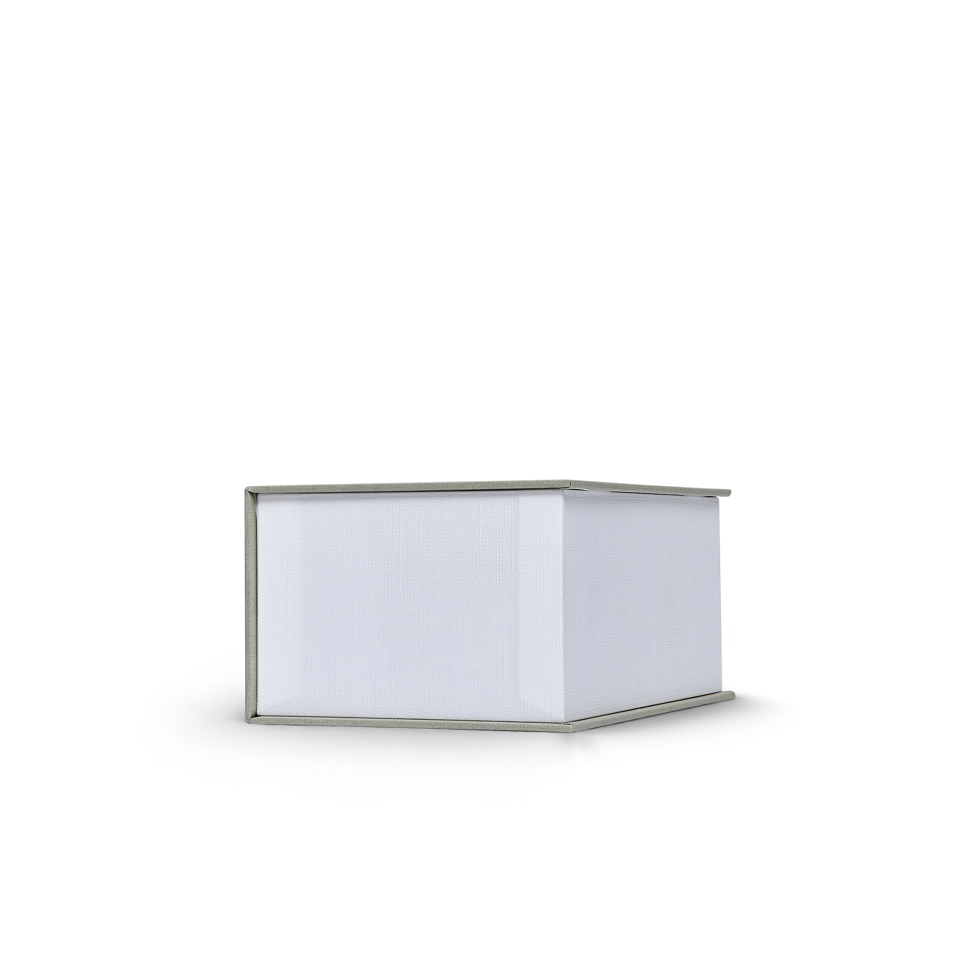 Sage Grey White Embossed Red Gold Foil Book-Shaped Luxury Gift Box with Elegant Lotus Texture and Rectangular Inner Tray