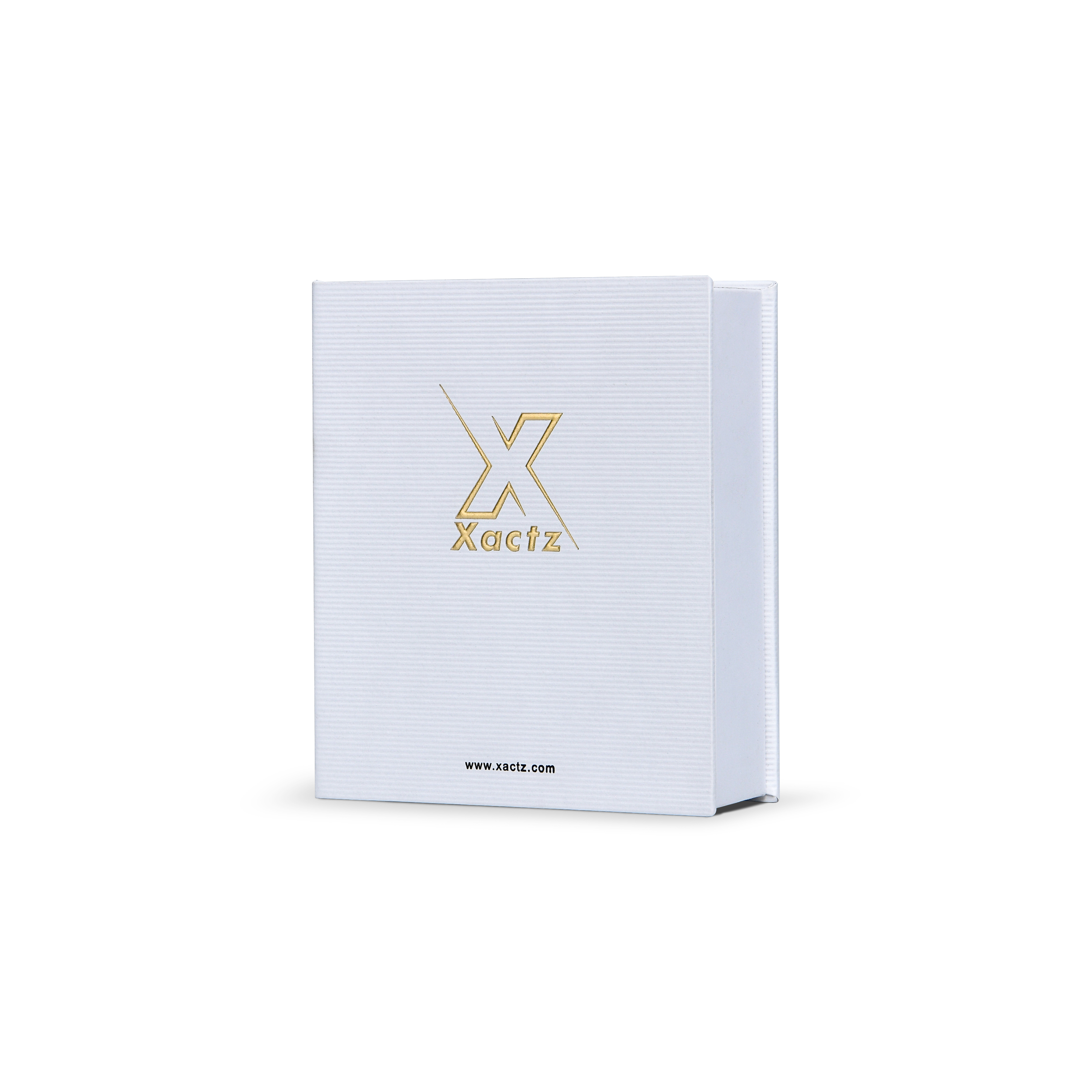 Compact Ultra White Embossed Gold Foil Book-Shaped Luxury Gift Box with Premium Kraft Paper and Custom EVA Insert for Beauty Products