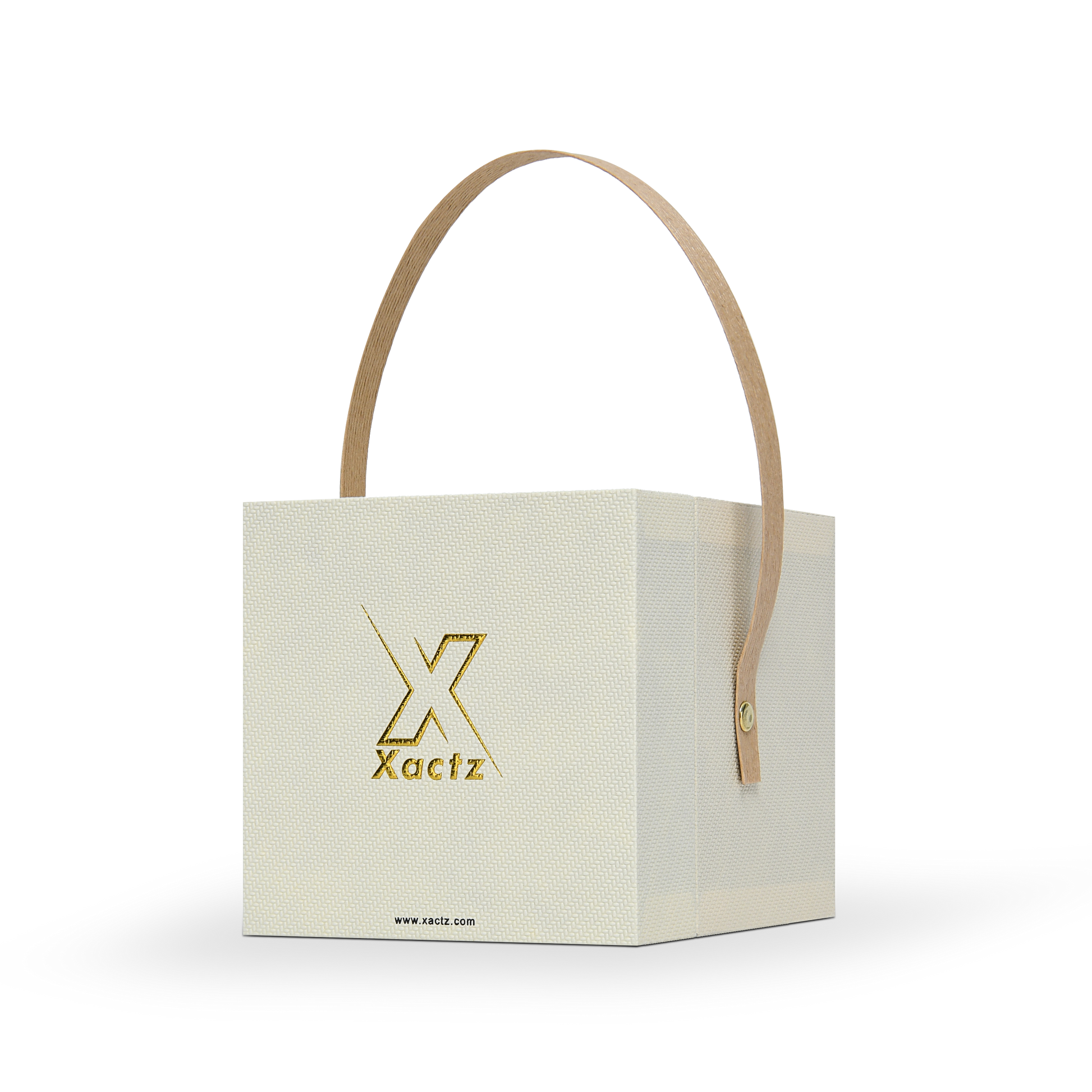 Emballage de luxe personnalisé en boîte à couvercle et base jaune blé avec poignée et doublure en satin