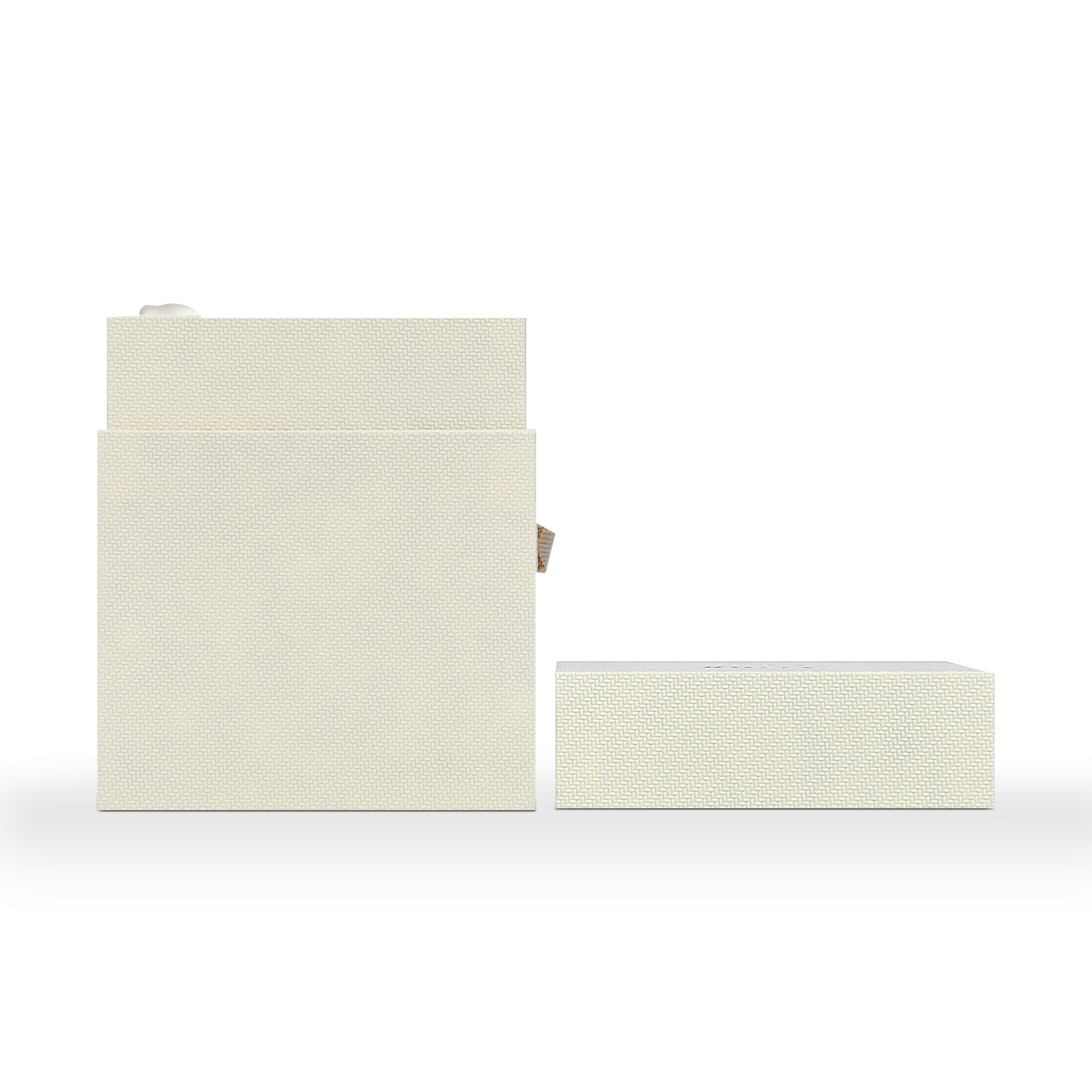Emballage de luxe personnalisé en boîte à couvercle et base jaune blé avec poignée et doublure en satin