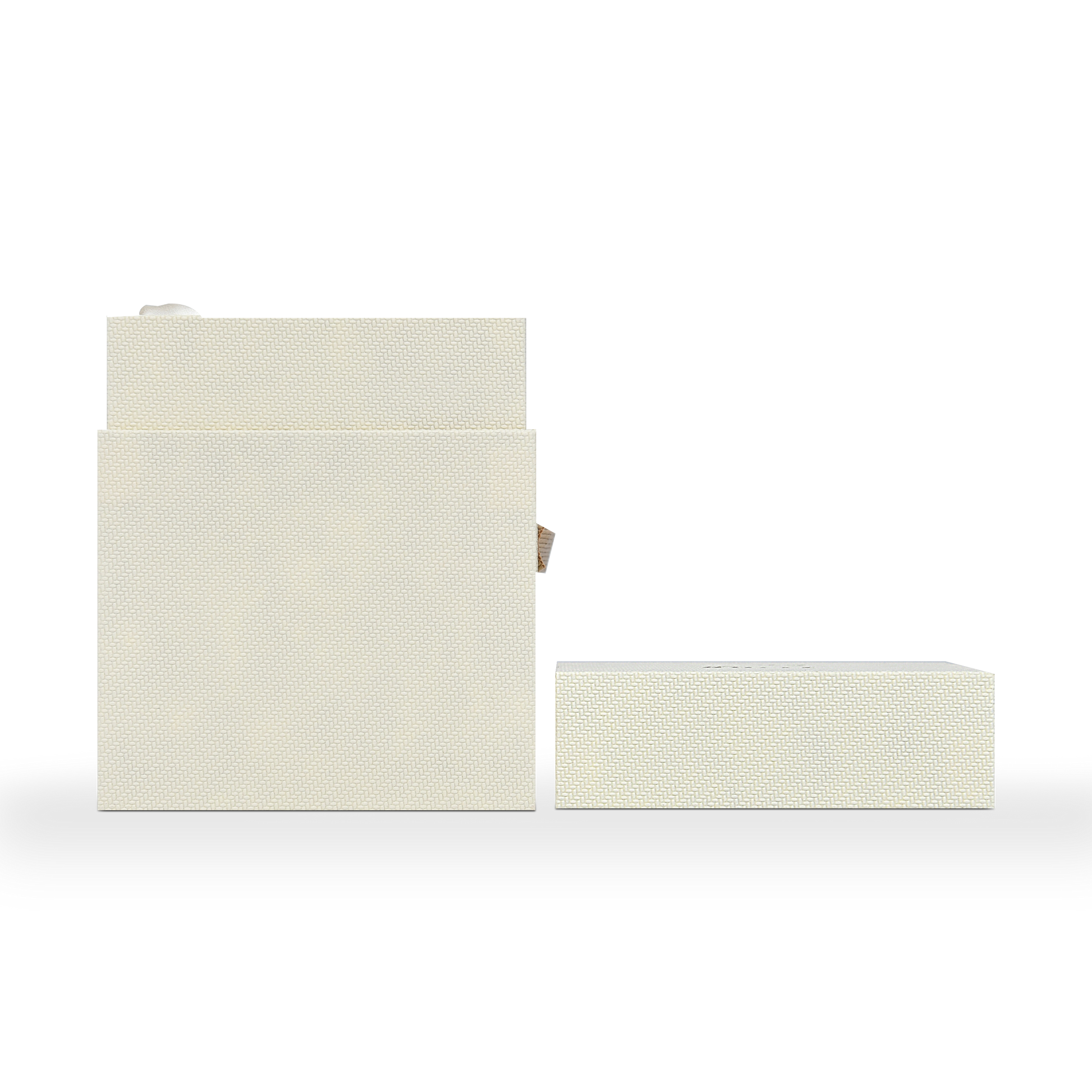 Emballage de luxe personnalisé en boîte à couvercle et base jaune blé avec poignée et doublure en satin